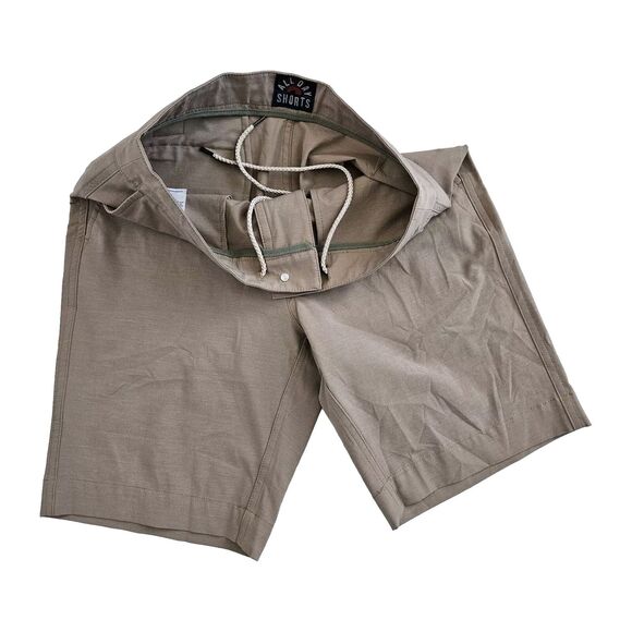 Faherty All Day Shorts (Mens 32) Drawstring Lounge Bermuda Stretch 9" Inseam Tan - Picture 2 of 6